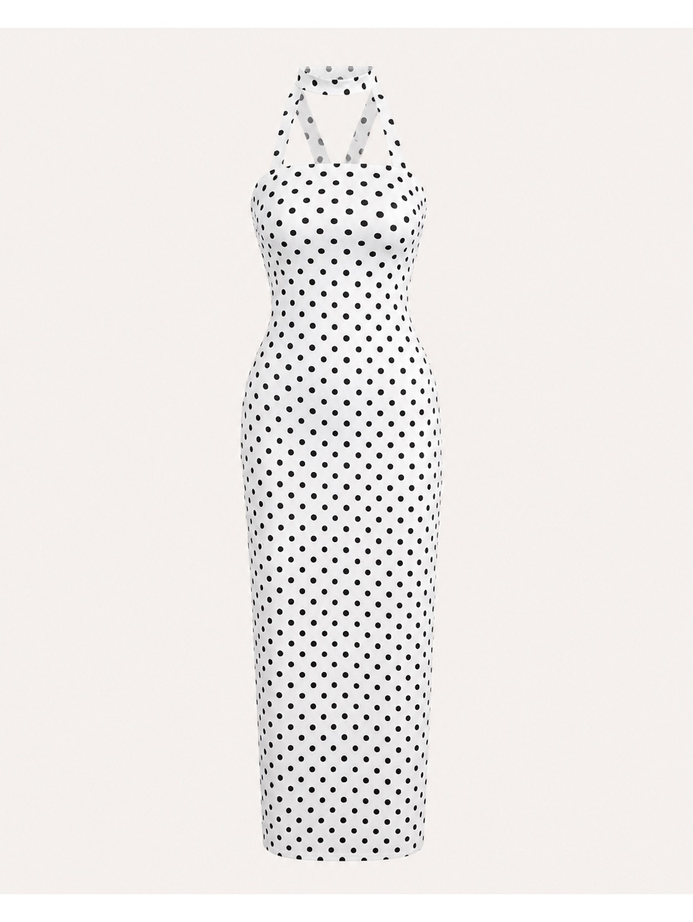 Sable & Red Polka Dot Backless Bow Midi Dress - Picture 2 of 9